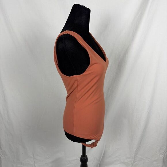 Abercrombie & Fitch Orange V-Neck Bodysuit - Women’s M - Picture 3 of 9